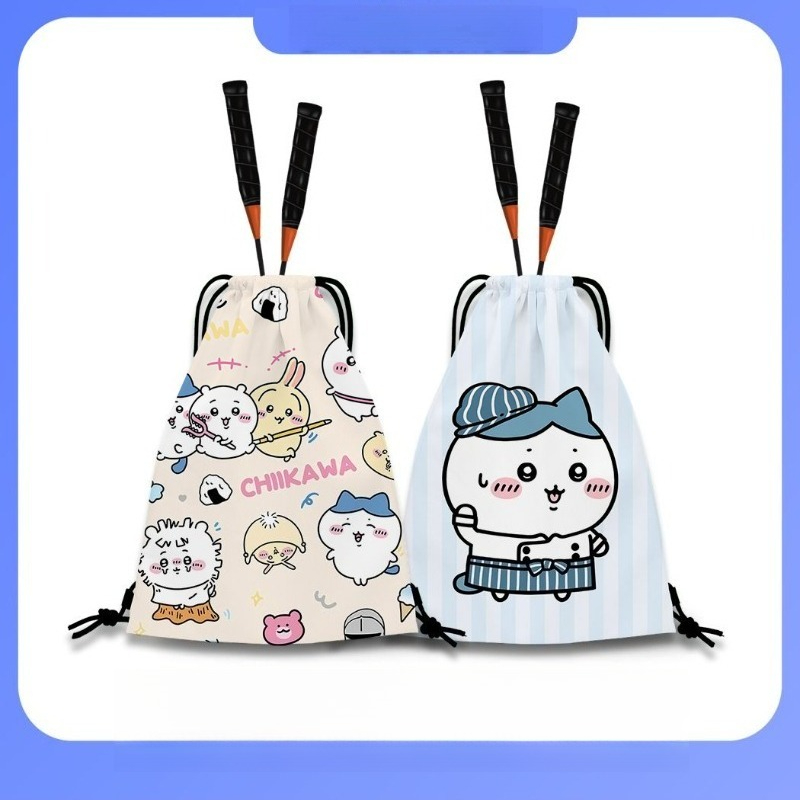 Badminton Bag - Cartoon Kawaii Drawstring Backpack Personality Multi-functional