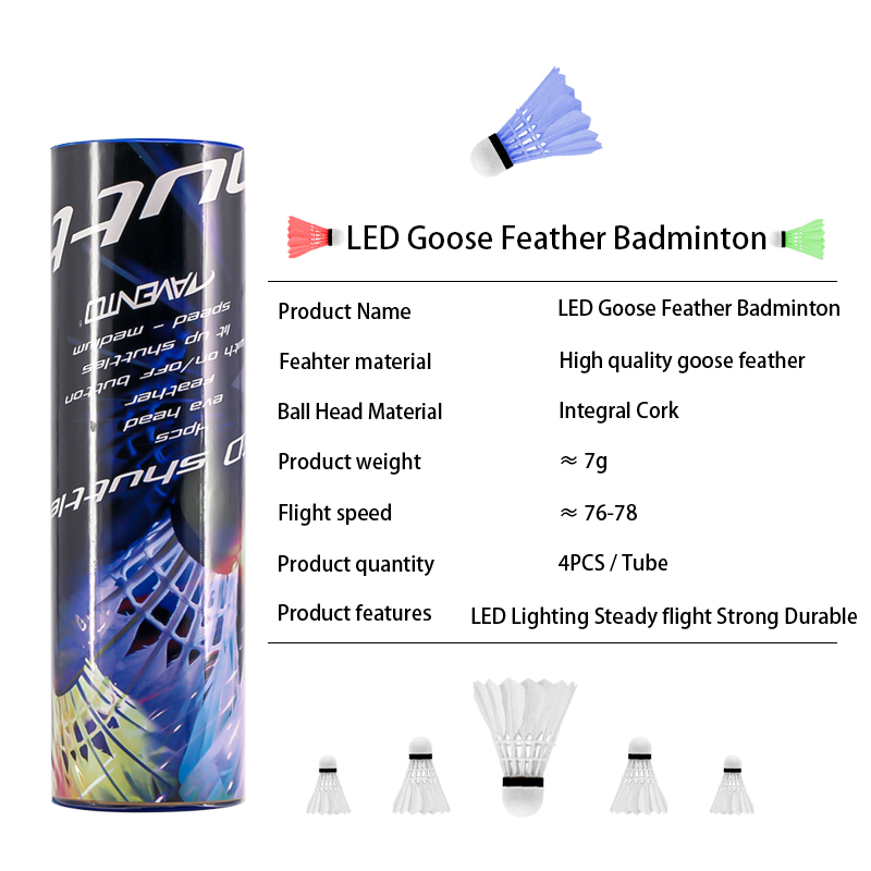 Welkin 4 Pcs Dark Night Colorf - Feather Shuttlecock recension och pris